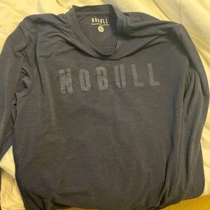 NoBull mens large long sleeve t shirt navy blue